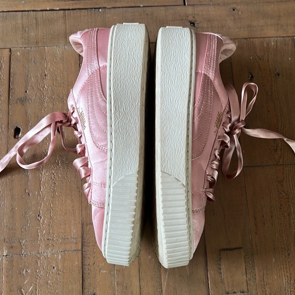 Puma basket pink satin platform sneakers - Picture 6 of 11
